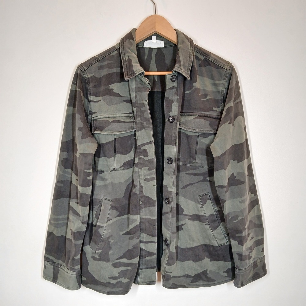 Splendid Jacket Women Small Green Cotton Camo Utility Military Field Gorpcore